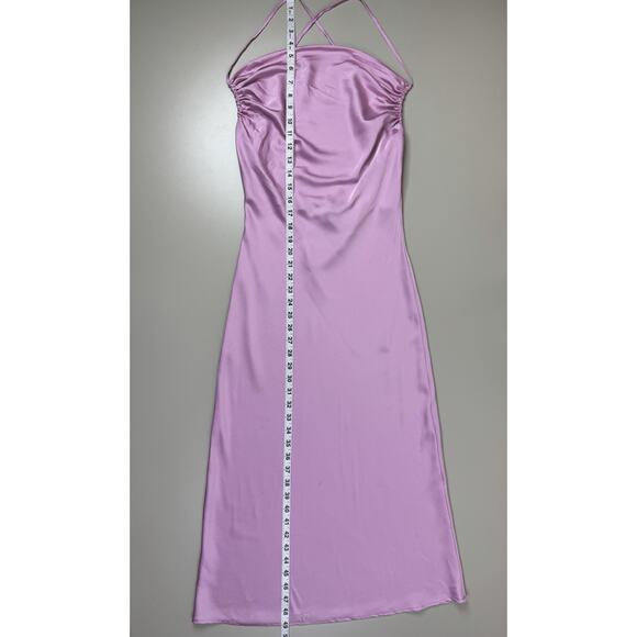 Forever 21 Y2K Satin Cowl Neck Slip Dress Womens S Pink Feminine Fairy Silky - Picture 6 of 15
